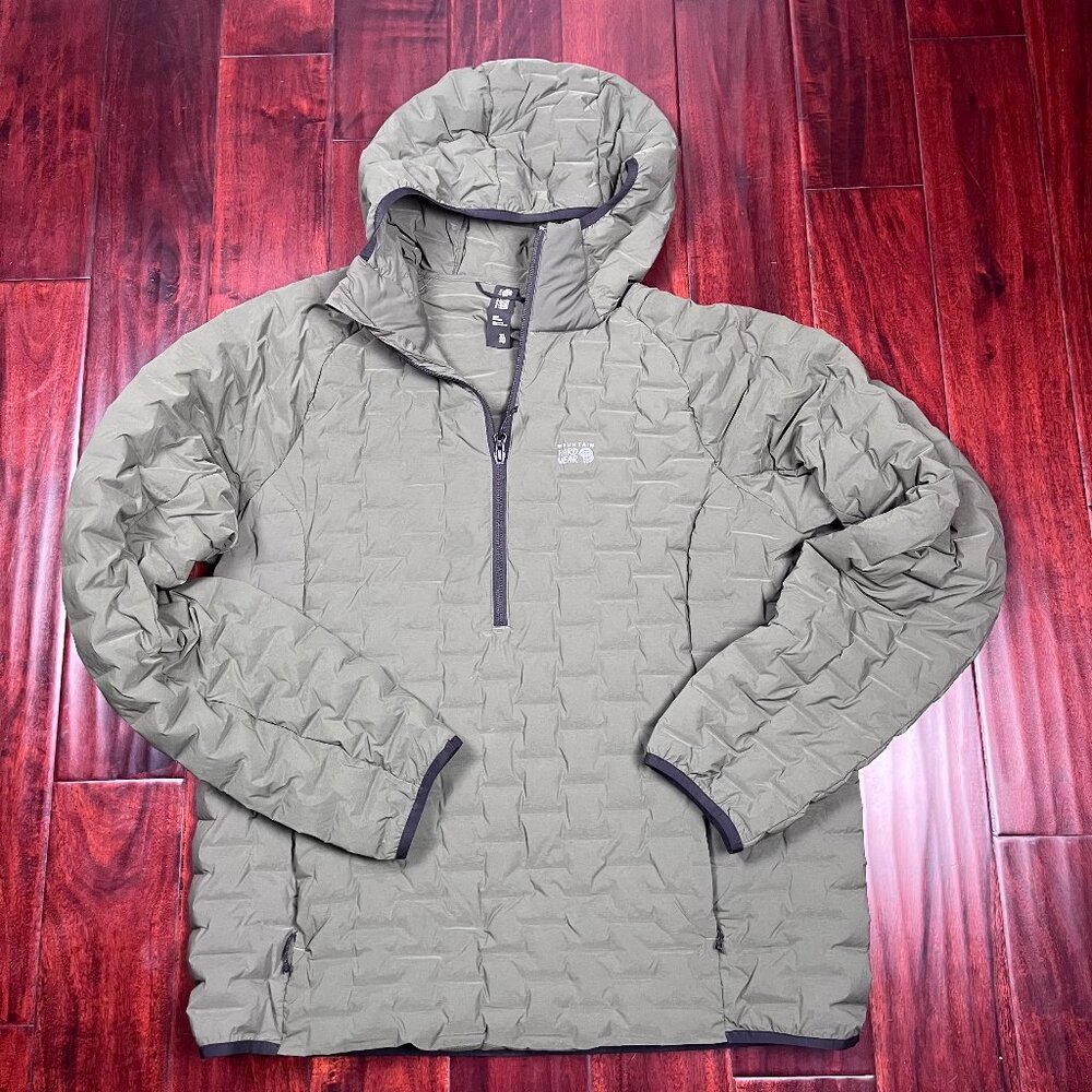 Mountain Hardwear StretchDown Hooded Mantis Green Insulated Pullover Men Size XL